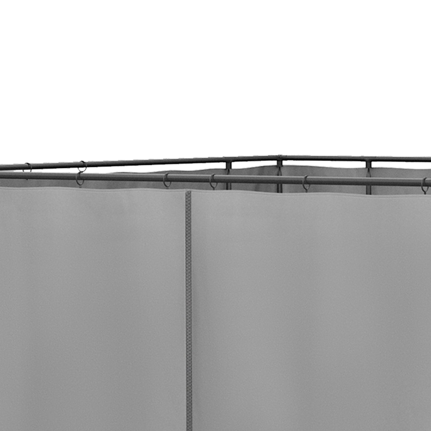 Outsunny 3 x 3(m) Universal Gazebo Sidewall Set with 4 Panels, Hooks/C-Rings Included for Pergolas & Cabanas, Light Grey