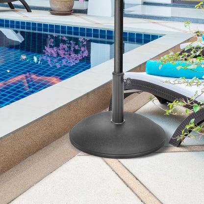 Outsunny 20kg Parasol Base Heavy Duty Cement Umbrella Base Round-Grey/Black