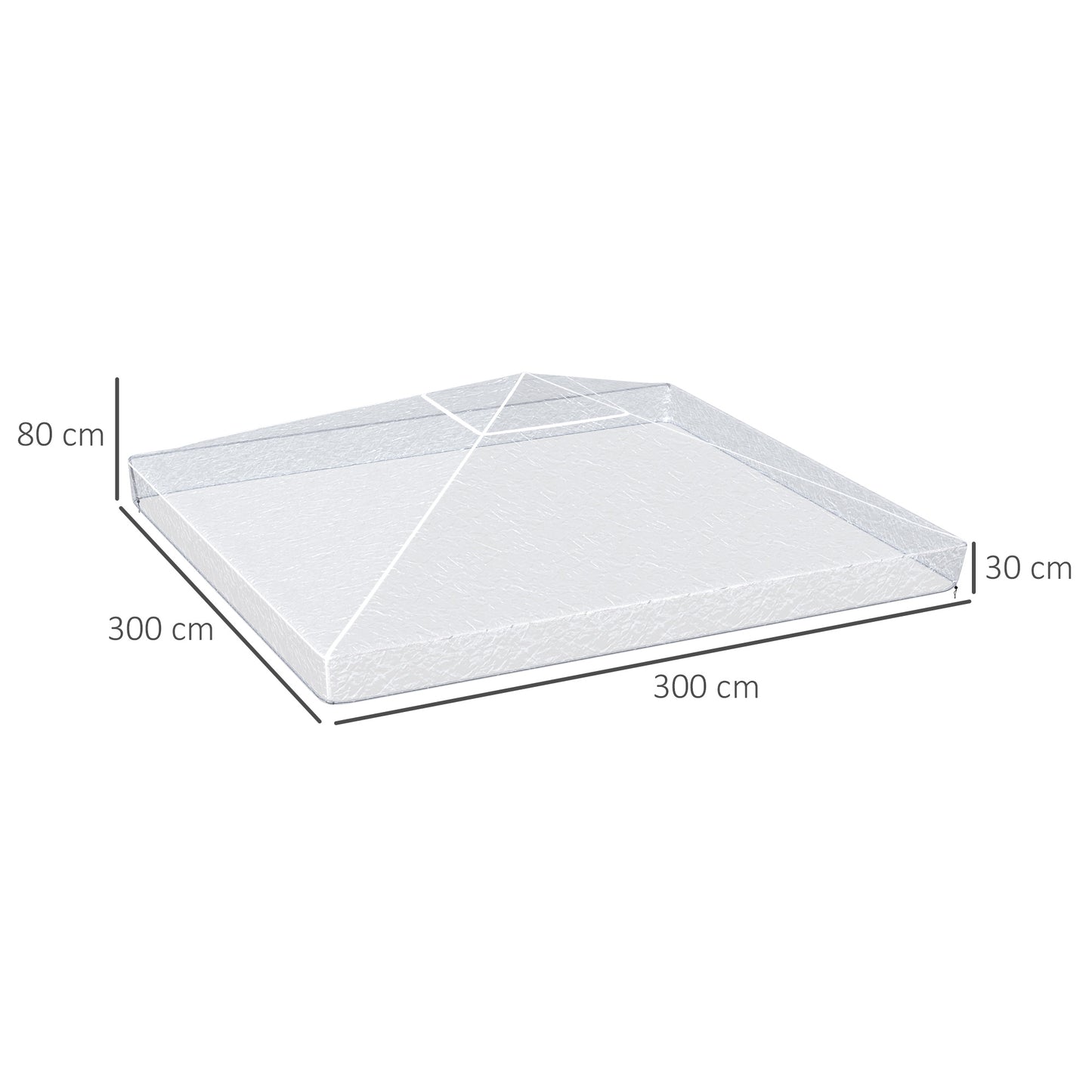 Outsunny 3 x 3 (m) Gazebo Protective Cover, Waterproof Cover for Gazebo, Canopy, and Tent