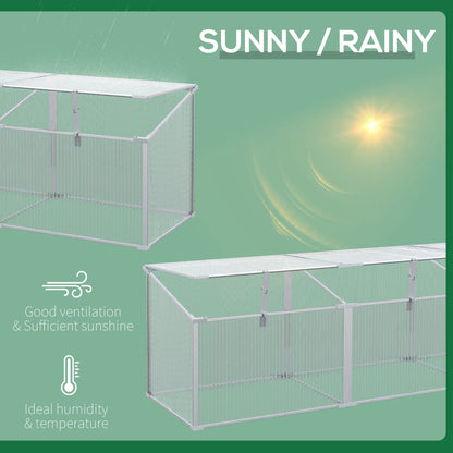 Outsunny Polycarbonate Greenhouse: Aluminium Cold Frame for Flowers & Vegetables, 180 x 51 x 51cm