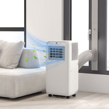 HOMCOM 9,000 BTU Mobile Air Conditioner for Room up to 20m², with Dehumidifier, 24H Timer, Wheels, Window Mount Kit