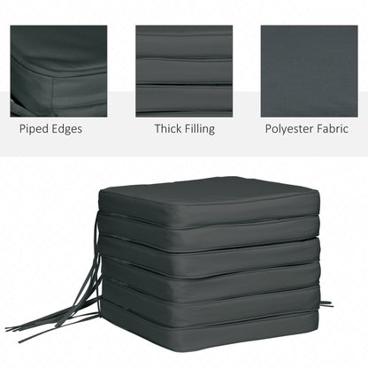 Outsunny Cosy Cushion Collection: Plush Seating Pads for Alfresco Lounging, 42x42x5cm, Slate Grey