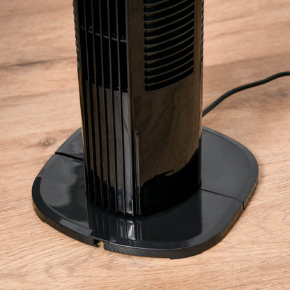 HOMCOM Freestanding Tower Fan, 3 Speed 3 Mode, 7.5h Timer, 70 Degree Oscillation, LED Panel, 5M Remote Controller, Black