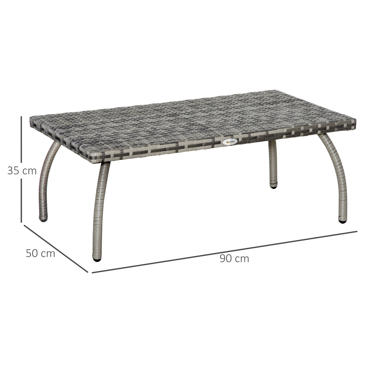 Outsunny Rattan Alfresco Table: Weather-Defying Wicker Companion for Patio, Garden & Balcony, Grey
