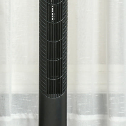 HOMCOM 36'' Tower Fan, Oscillating, 3 Speeds, 3 Modes, 7.5h Timer, LED Display, Remote Control, Black