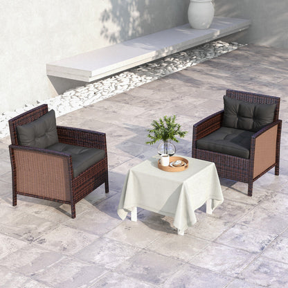 Outsunny Patio Chair Cushion Refresh: 4-Piece Indoor/Outdoor Seat & Back Pads, Charcoal Grey Hues