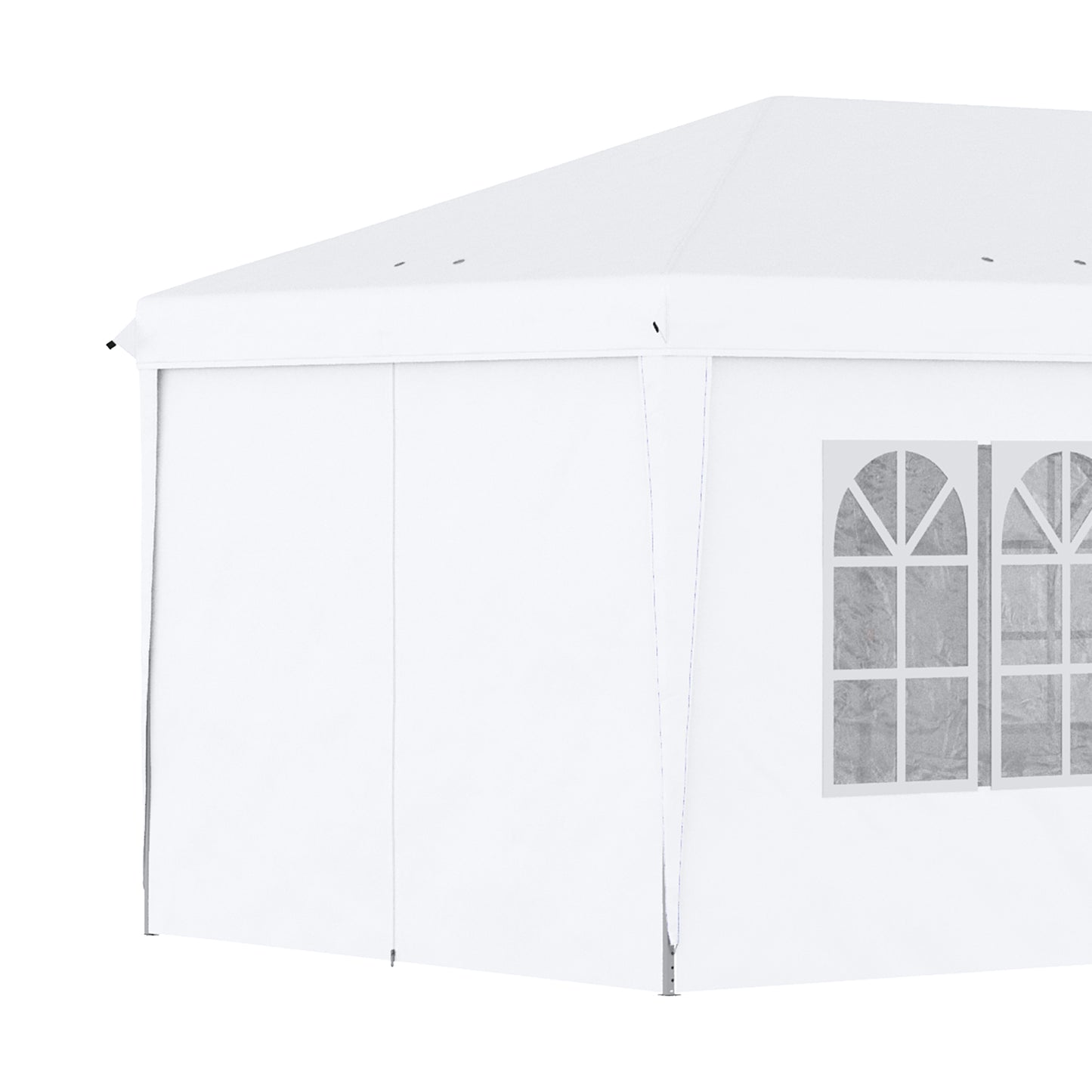 Outsunny 3 x 6 m Pop Up Gazebo with Sides and Windows, Height Adjustable Party Tent w-Storage Bag for Garden, Camping, Event, Brown