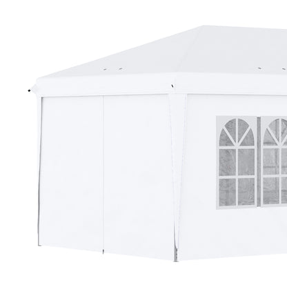 Outsunny 3 x 6 m Pop Up Gazebo with Sides and Windows, Height Adjustable Party Tent w-Storage Bag for Garden, Camping, Event, Brown