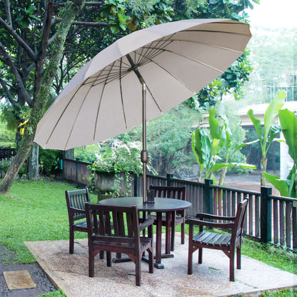 Outsunny 2.5m Adjustable Outdoor Garden Parasol Umbrella Sun Shade with Crank & Tilt, Light Grey