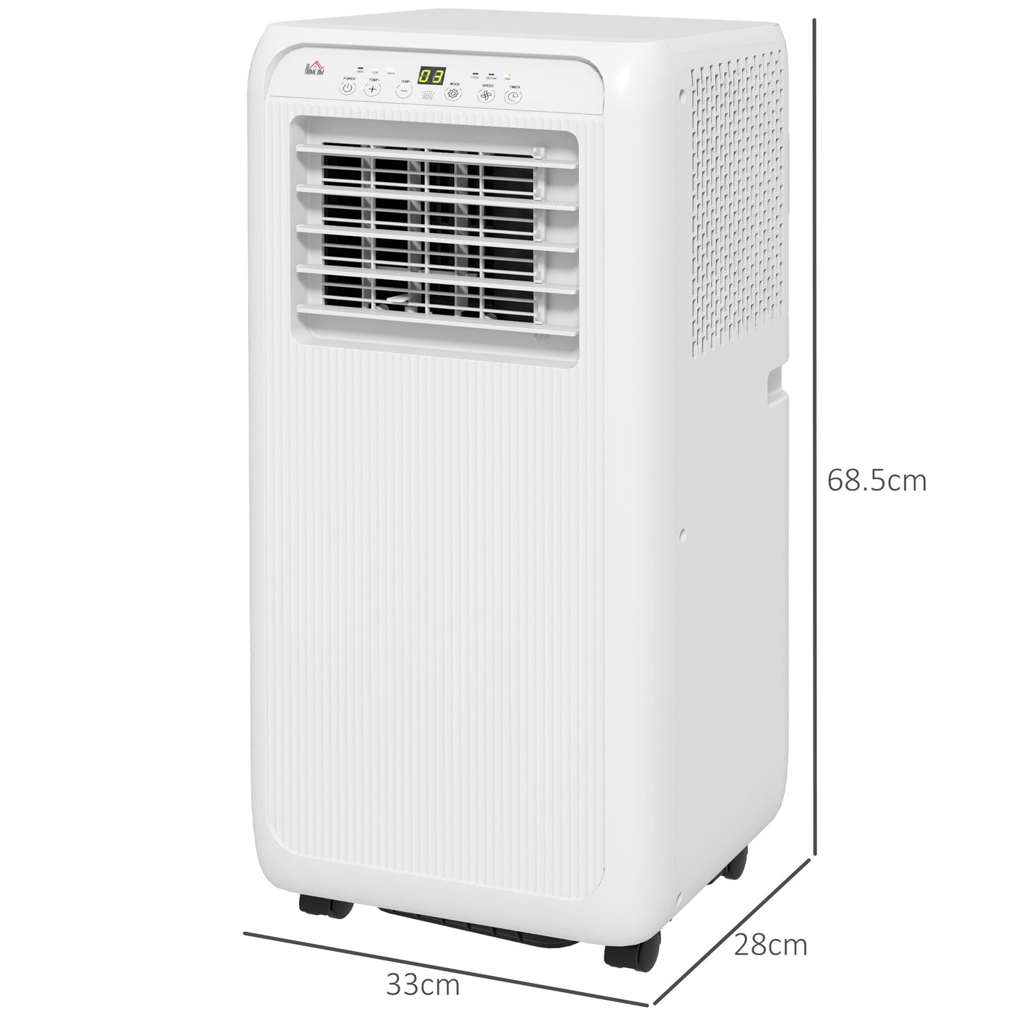 HOMCOM 7,000 BTU Mobile Air Conditioner for Room up to 15m², with Dehumidifier, 24H Timer, Wheels, Window Mount Kit