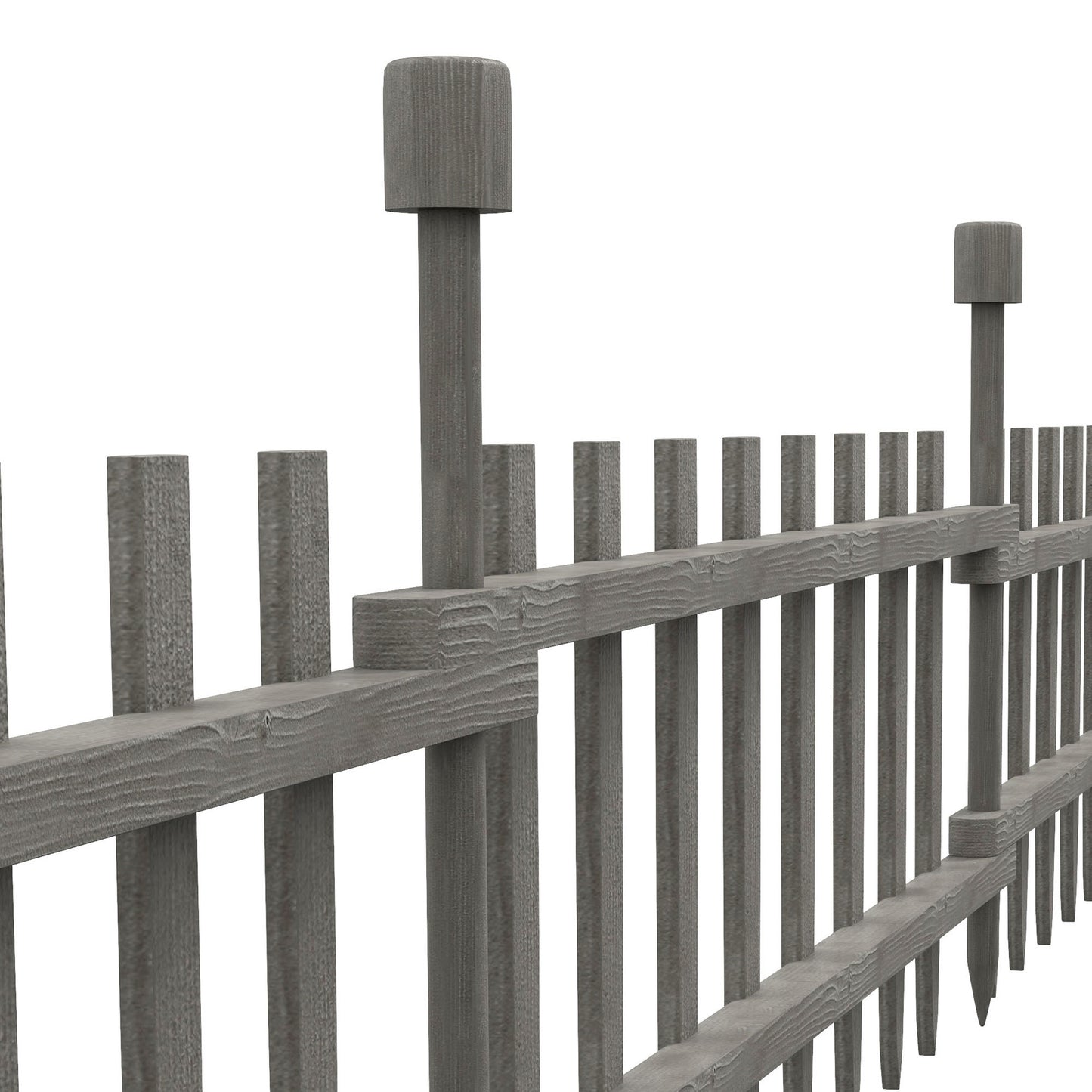 Outsunny 4PCs Wooden Garden Fencing Landscape Edging, Grey