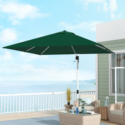 Outsunny Cantilever Parasol Paradise: 3x3m Square Shade with Crank, Tilt, and 360° Rotation, Aluminium Frame, Green