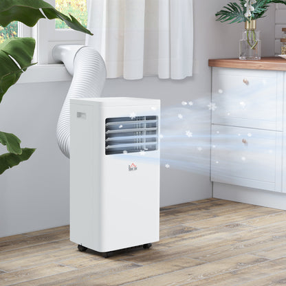 HOMCOM Mobile Air Conditioner White W/ Remote Control Cooling Dehumidifying Ventilating - 557W