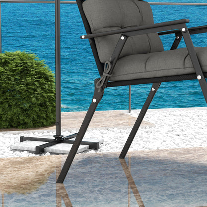Outsunny Chair Cushion Set: Backrest & Seat Pads with Ties, Charcoal Grey