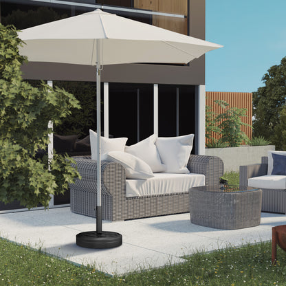 Outsunny Concrete Parasol Base, 18kg Heavy Duty Stand with Rattan Effect, 45cm Diameter for Outdoor Umbrella