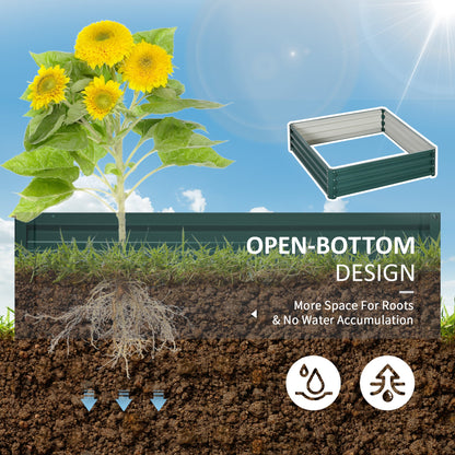 Outsunny Raised Garden Bed: Weatherized Steel Planter for Vibrant Veggies, Flowers & Herbs, 120x120x30cm, Verdant Green