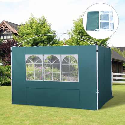 Outsunny 3m Gazebo with Versatile Exchangeable Side Panel, Perfect for Outdoor Events and Gatherings, Green
