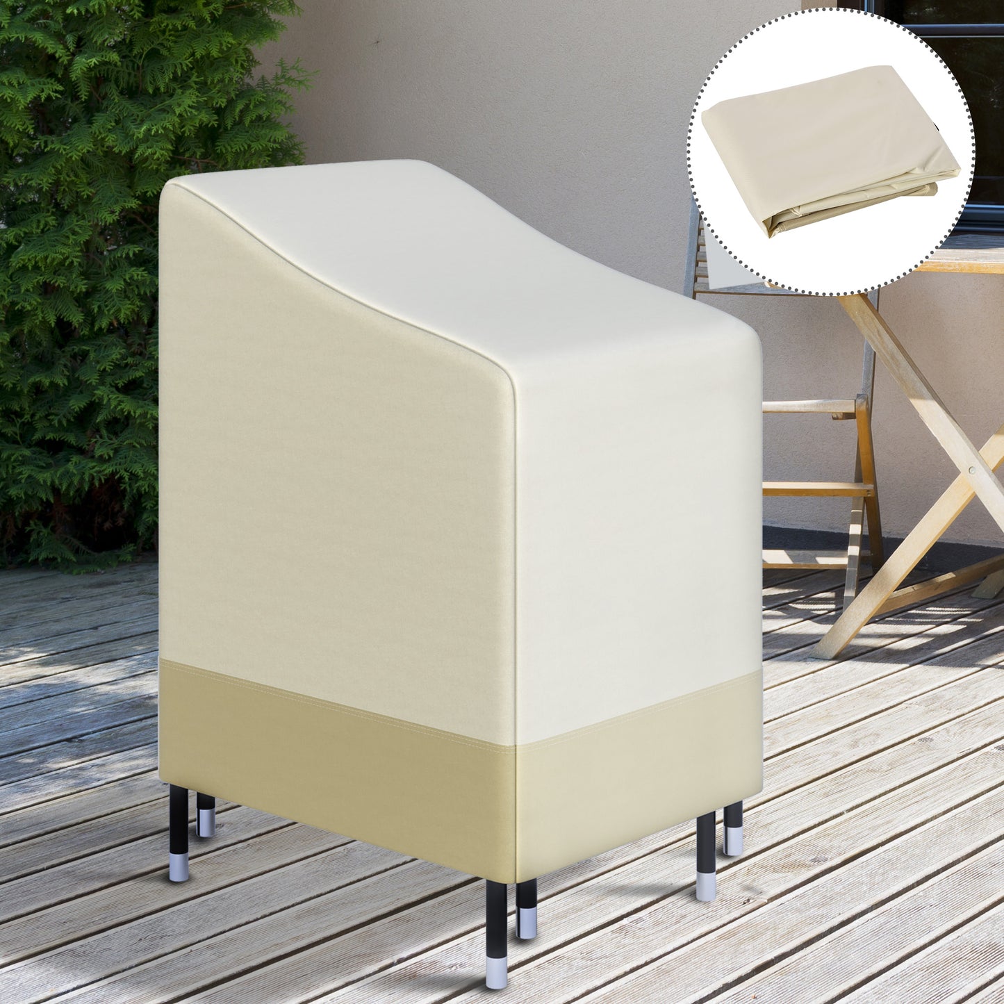 Outsunny Weatherproof Furniture Shield: 600D Oxford Fabric for Wicker Chairs, Patio Rattan Seating Protector, L70*W90*H115cm