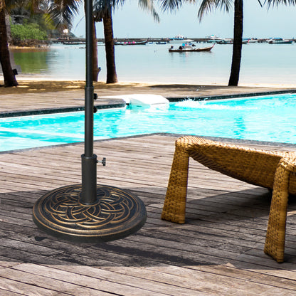 Outsunny Heavy Duty Parasol Base: 11.5kg Umbrella Stand Holder for 38mm or 48mm Poles - Bronze Tone