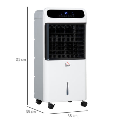 HOMCOM 32" Mobile Air Cooler, Evaporative Anion Ice Cooling Fan Water Conditioner Humidifier Unit w/3 Modes, Remote Controller, Timer for Home Bedroom