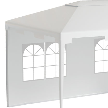 Outsunny 3 x 4 m Garden Gazebo Shelter Marquee Party Tent with 2 Sidewalls for Patio Yard Outdoor, White