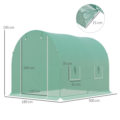 Outsunny Walk-In Greenhouse: Spacious 3 x 2 M, Weather-Resistant, Easy Assembly, Verdant Green