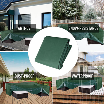 Outsunny Rattan Furniture Protector: Cube-Shaped UV & Rain Guard for Garden Wicker, 135x135x75cm, Outdoor Furniture Cover