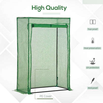 Outsunny 100 x 50 x 150cm Greenhouse Steel Frame PE Cover with Roll-up Door Outdoor for Backyard, Balcony, Garden, Green