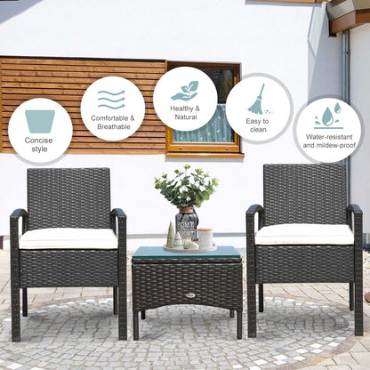 Outsunny Rattan Retreat: 2-Seater Wicker Sofa Set for Alfresco Lounging, Steel-Framed Bistro Elegance, Earthy Brown