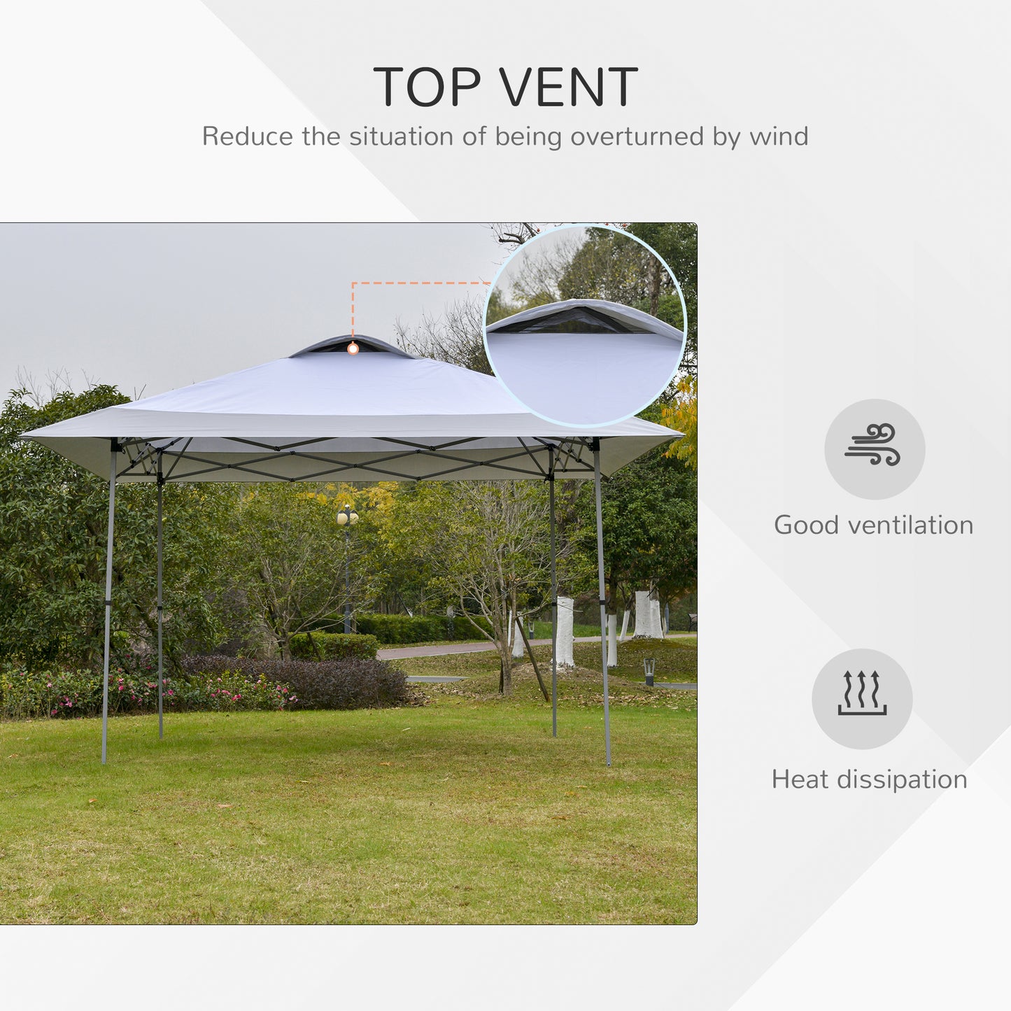 Outsunny 4 x 4m Pop-up Canopy Gazebo Tent with Roller Bag & Adjustable Legs Outdoor Party, Steel Frame, White