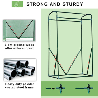 Outsunny Greenhouse Sanctuary: Zipper-Entry Plant Shelter for Verdant Nurturing, 100L x 50W x 150H cm, Emerald Green