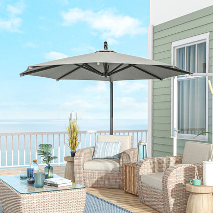 Outsunny Cantilever Banana Parasol: 360° Rotating Patio Shade, 3m, Crank Tilt, Beige Tone