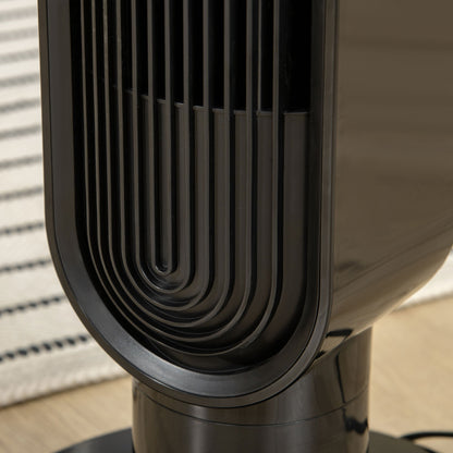 HOMCOM 39" Oscillating Tower Fan with 3 Speeds, 12hr Timer, LED Panel & Remote, Black Bedroom Cooling