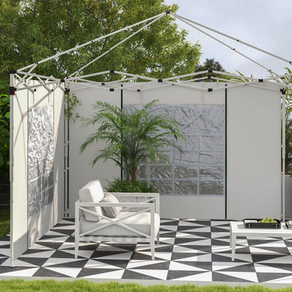 Outsunny Replacement Gazebo Side Panels with Windows and Doors, 2 Pack, for 3x3(m) or 3x6m Pop Up Gazebo, White