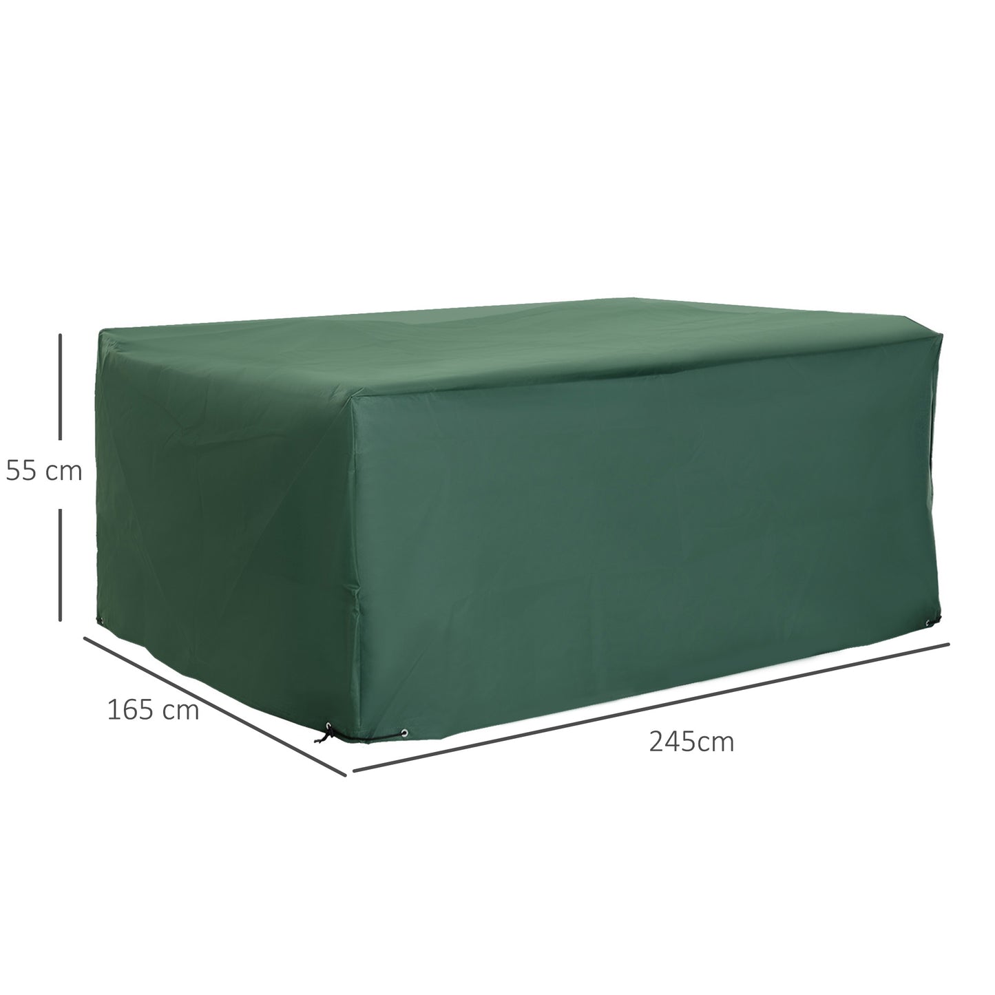 Outsunny Garden Furniture Cover, 600D Oxford Patio Set Protection, Waterproof Anti-UV, 245 x 165 x 55cm, Green