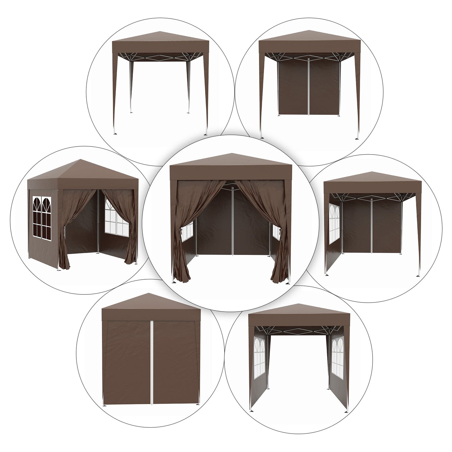 Outsunny Pop Up Gazebo Canopy, size (2 x 2m)- Coffee