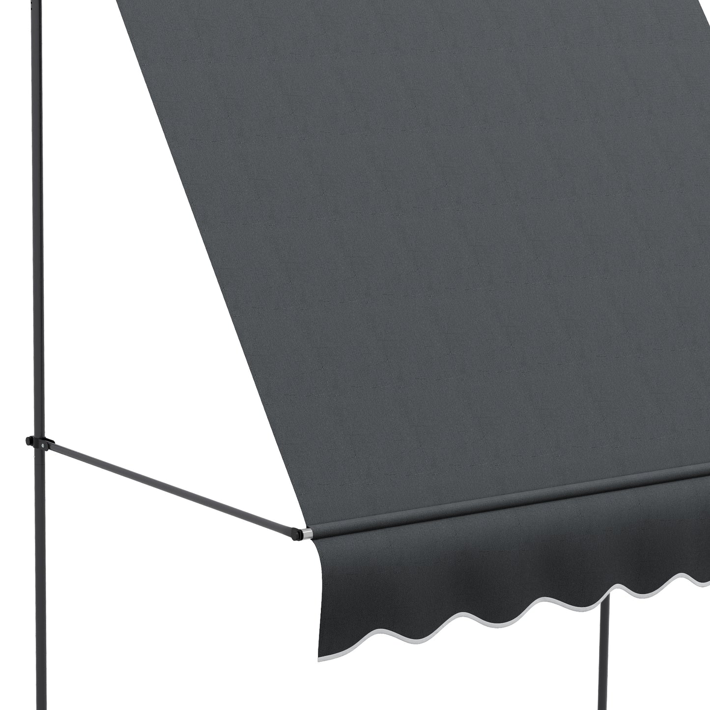 Outsunny 2 x 1.2m Retractable Awning, Free Standing Patio Sun Shade Shelter, UV Resistant, for Window and Door, Dark Grey