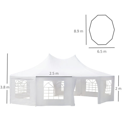 Outsunny 8.9x6.5 m Waterproof Marquee Canopy-White