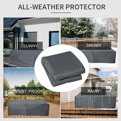 Outsunny Garden Furniture Cover, Oxford Patio Dining Set Protector, Waterproof, Anti-UV, 275L x 205W x 90H cm, Grey