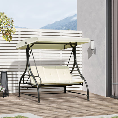 Outsunny Swing Chair, Comfortable Seating for Garden, 185Lx125Dx173H cm, Weather-Resistant, Beige/Black