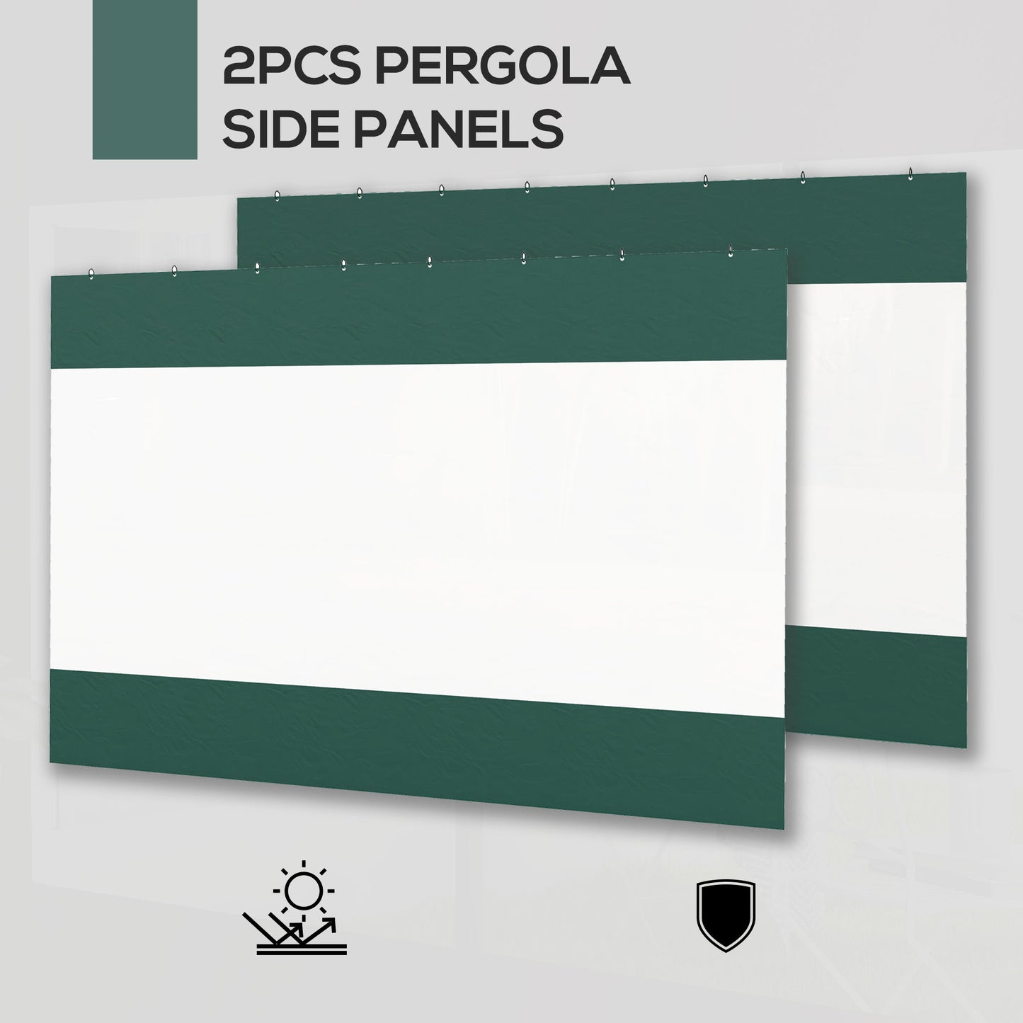 Outsunny Set of Two 3 x 2m Replacement Pergola Panels - Green