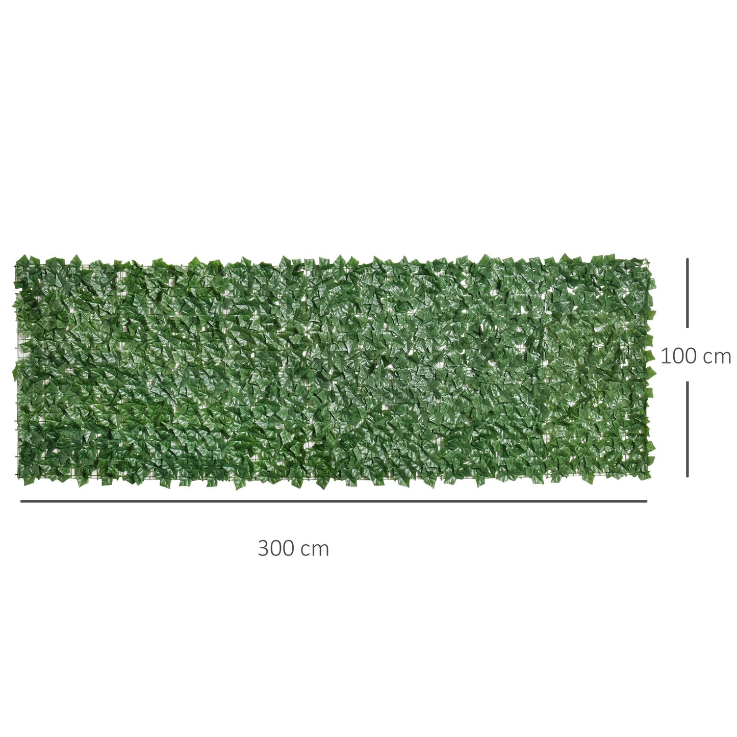 Outsunny Artificial Hedge Screen: Leafy Design for Garden Outdoor Indoor Décor, 3M x 1M, Deep Green
