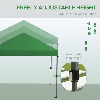 Outsunny 3x3(m) PopUp Gazebo, 1 Person Easy up Marquee Party Tent with 1-Button Push, Adjustable Straight Legs, Stakes, Ropes,