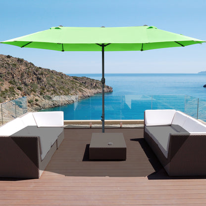 Outsunny Double-Sided Parasol: 4.6m Weather-Resistant Canopy with Cross Base, Green