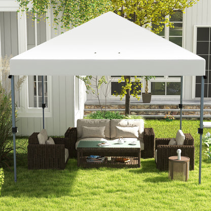 Outsunny 3 3(m) PopUp Gazebo, 1 Person Easyup Marquee Party Tent with 1-Button Push, Adjustable Straight Legs, Stakes, Ropes,