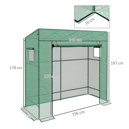 Outsunny Walk-In Greenhouse: Durable PE Cover, Outdoor Plant Shelter, Verdant Green