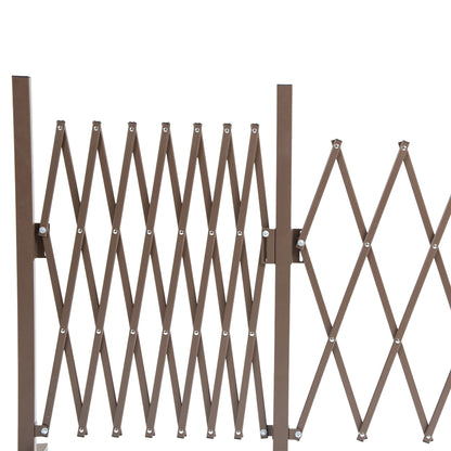 Outsunny Expanding Trellis Fence Freestanding Movable Fence Foldable Garden Screen Panel Aluminium, 405cm x 103.5cm, Dark Brown