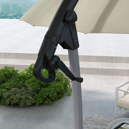 Outsunny 2.7m Cantilever Parasol, with Cross Base - Beige