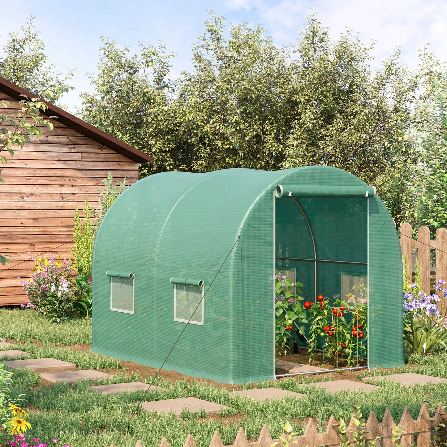 Outsunny Walk-In Greenhouse: Spacious 3 x 2 M, Weather-Resistant, Easy Assembly, Verdant Green