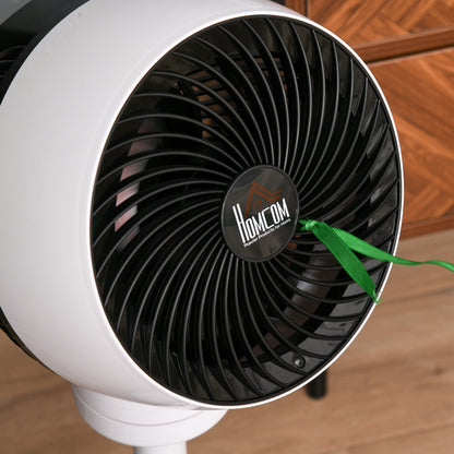 HOMCOM 28'' Air Circulator Fan 3 Speed 3 Mode, 70° Oscillation 90° Vertical Tilt, Height Adjustable, Remote Controller for Living Room, Black & White